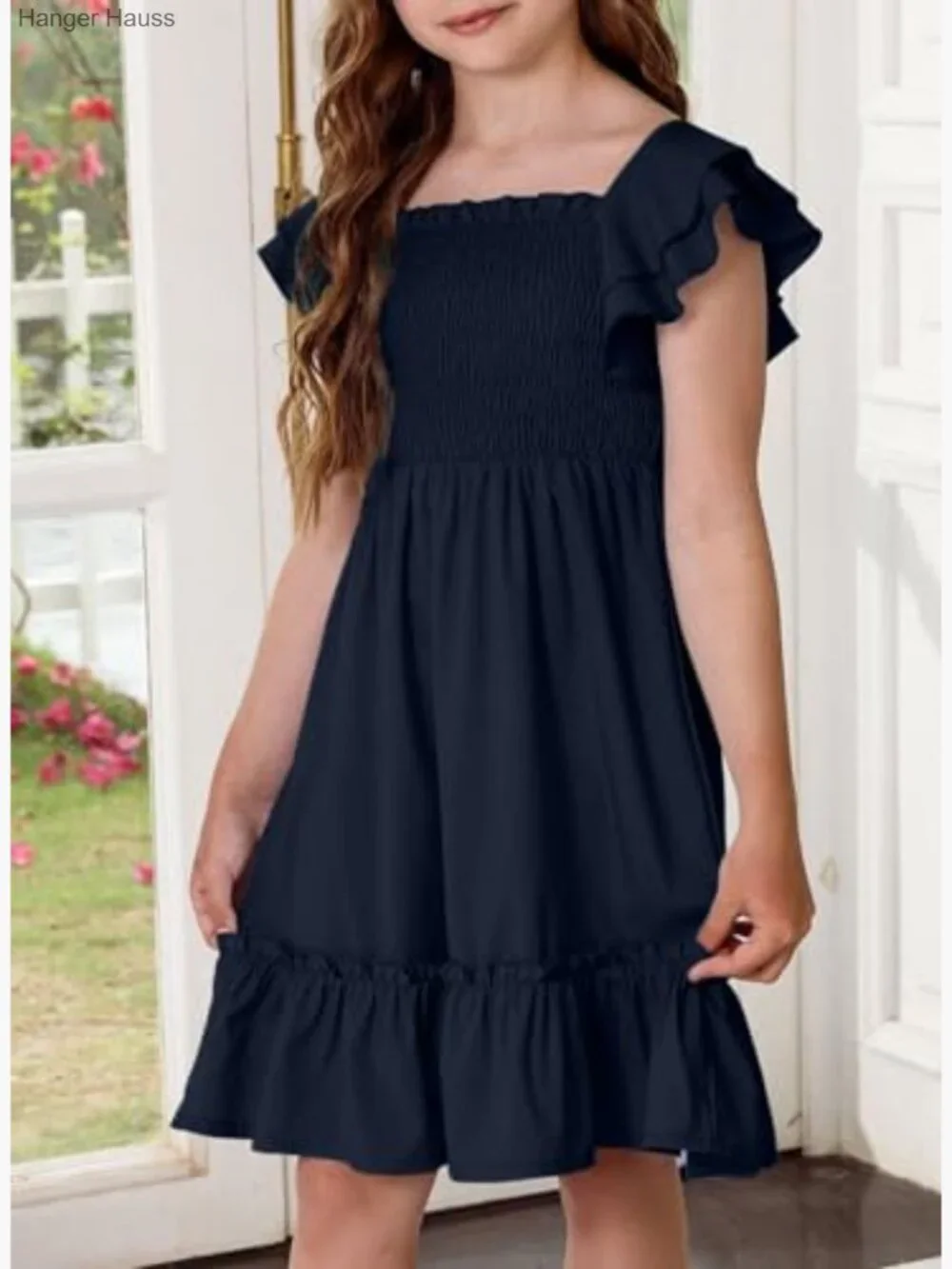 Tween Girls Ruffle Sleeve Dress Size 6-15 Years - Picture 6 of 7